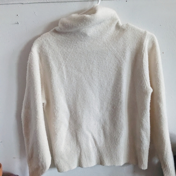 Zimmermann Lyrical Brushed Wool Cashmere Turtleneck Sweater In Cream - Picture 10 of 16
